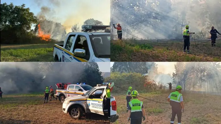 Incendio divampa in campagna, fiamme minacciano l’area archeologica