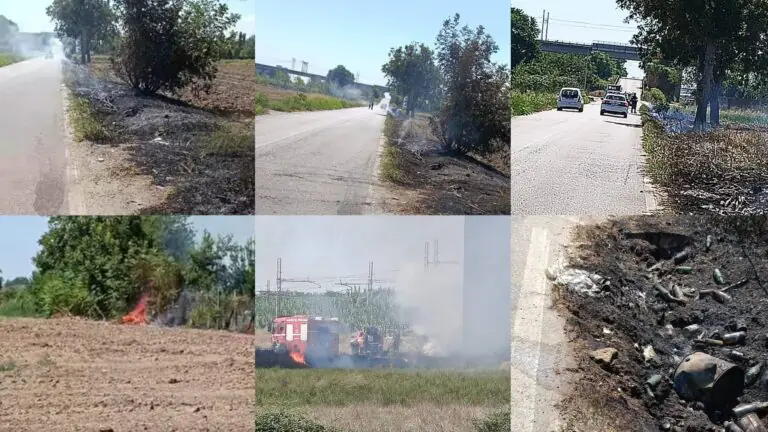 Danno fuoco a rifiuti lungo la Provinciale nei pressi del “Ring Verde”