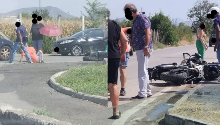 Ennesimo incidente al solito incrocio, centauro a terra