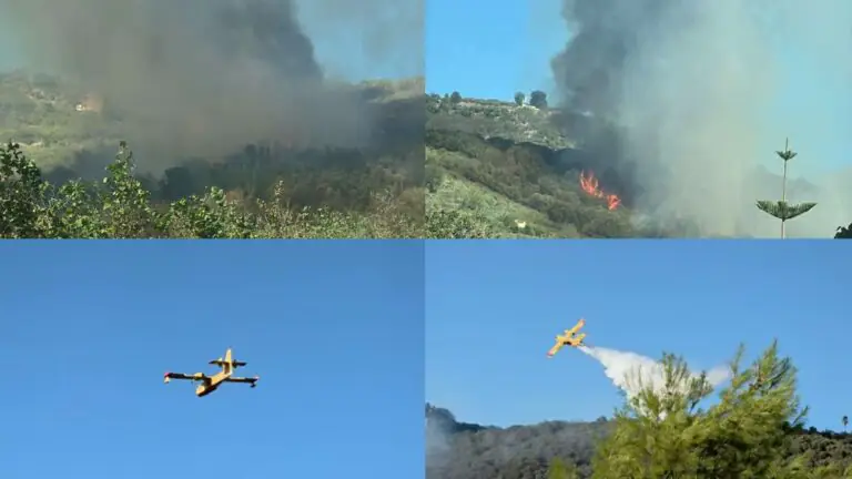 Collina a fuoco, interviene Canadair