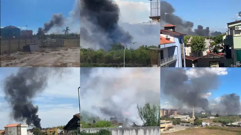 Maxi incendio nei pressi di abitazioni: i dati Arpac