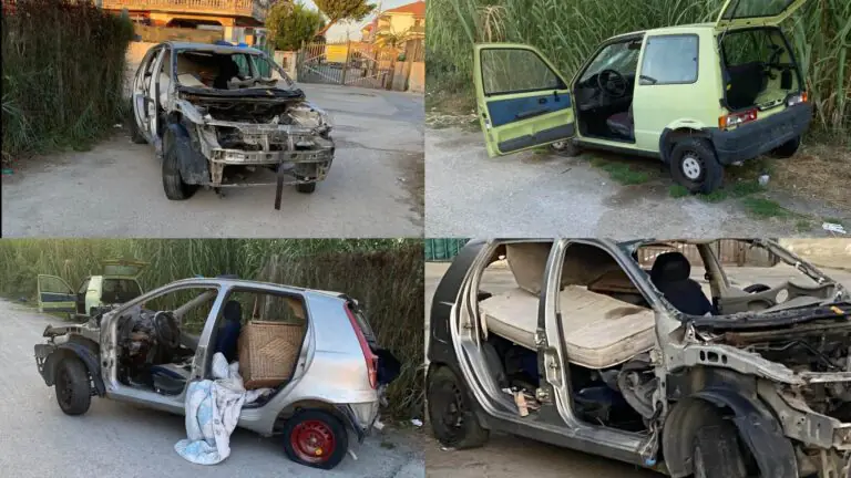 Auto cannibalizzate compaiono nei pressi di abitazioni, è giallo