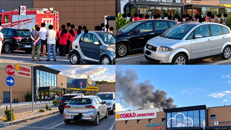 Fiamme sul Conad, supermercato evacuato
