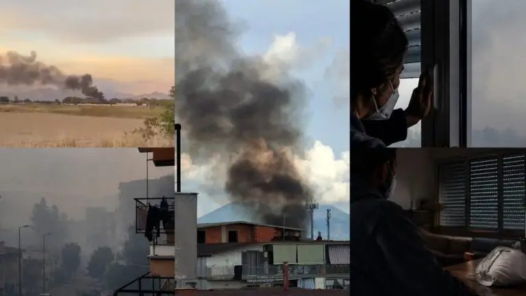 Emergenza roghi: odore di fumo e aria irrespirabile, residenti barricati in casa