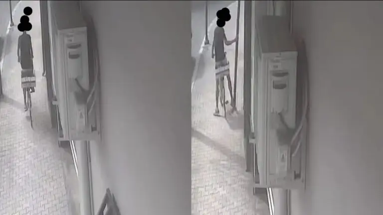 In bici ruba tubo dell’acqua da un edificio