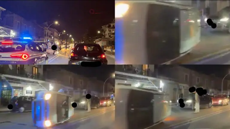 Auto si ribalta sulla Nazionale, ci sono feriti