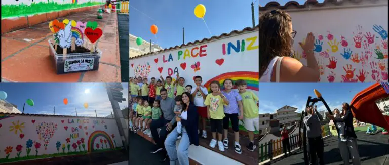 Mani colorate per la Pace: il murales dei bambini de L’Isola Felice