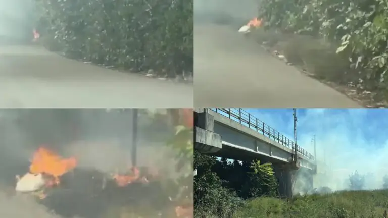 Rogo e fumo nei pressi della strada, disagi per i viaggiatori