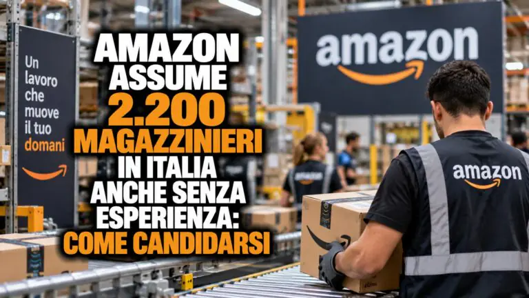 Amazon assume 2.200 magazzinieri in Italia anche senza esperienza: come candidarsi