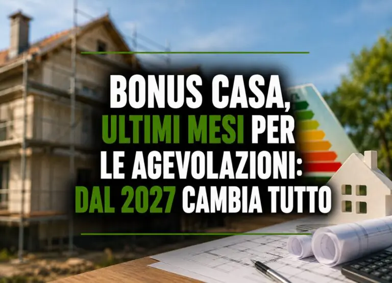 Bonus casa, ultimi mesi per le agevolazioni: dal 2027 cambia tutto