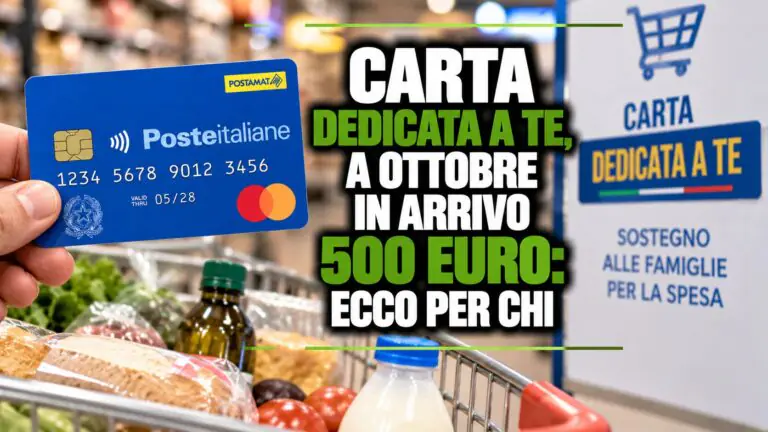 Carta Dedicata a te, a ottobre in arrivo 500 euro: ecco per chi