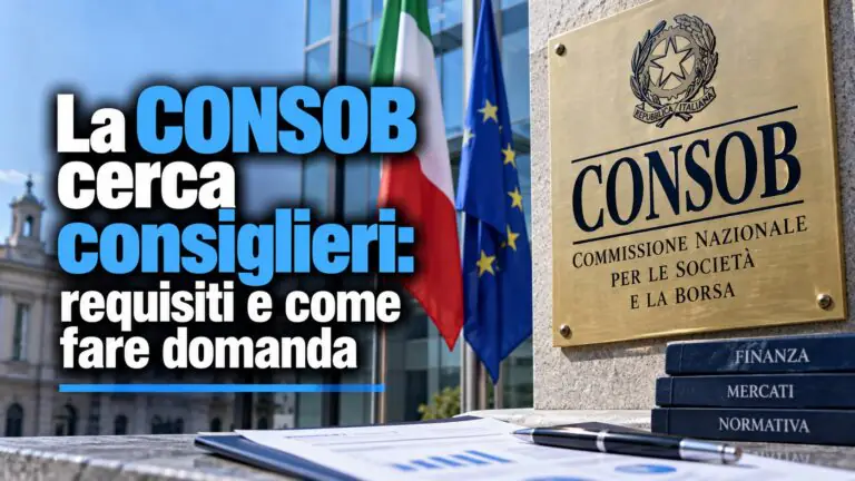La CONSOB cerca consiglieri: requisiti e come fare domanda