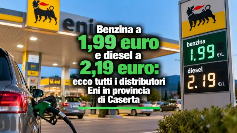 Benzina a 1,99 euro e diesel a 2,19: ecco tutti i distributori Eni in provincia di Caserta