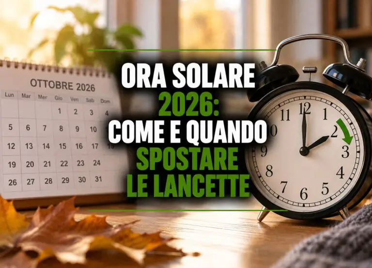 Ora solare 2026: come e quando spostare le lancette