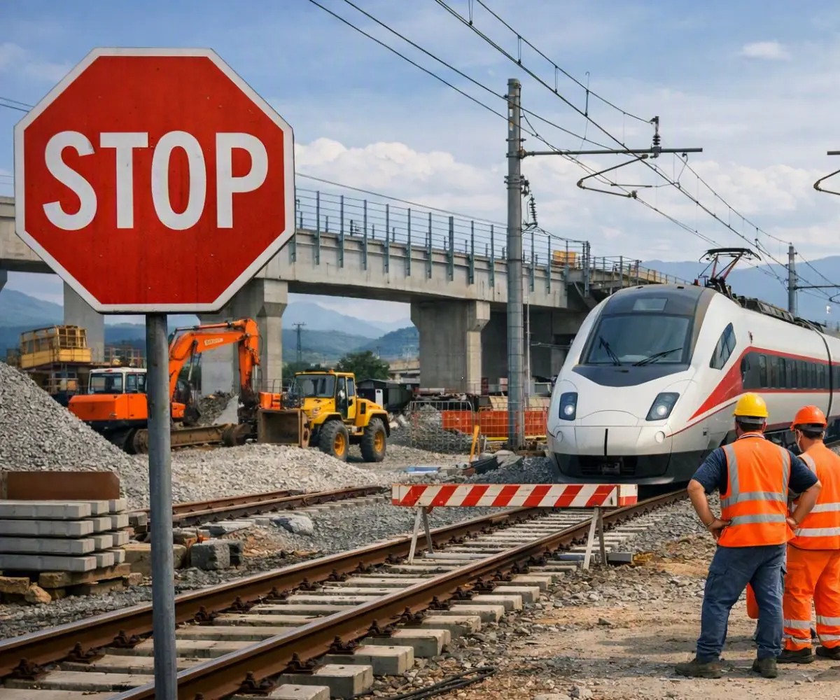 Lavoratori impegnati nei cantieri dell’Alta velocità Napoli-Bari