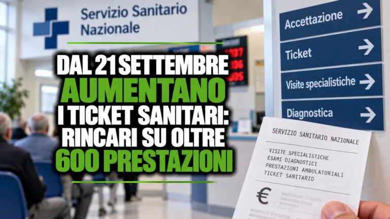 Dal 21 settembre aumentano i ticket sanitari: rincari su oltre 600 prestazioni