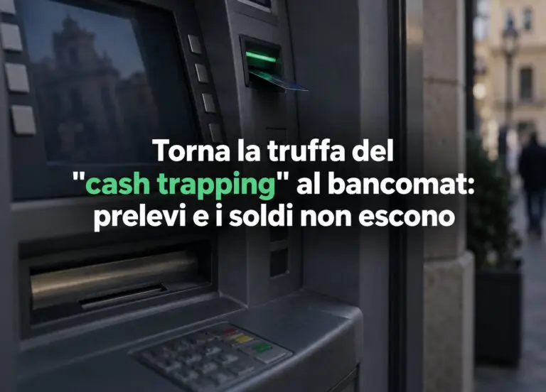 Torna la truffa del “cash trapping” al bancomat: prelevi e i soldi non escono