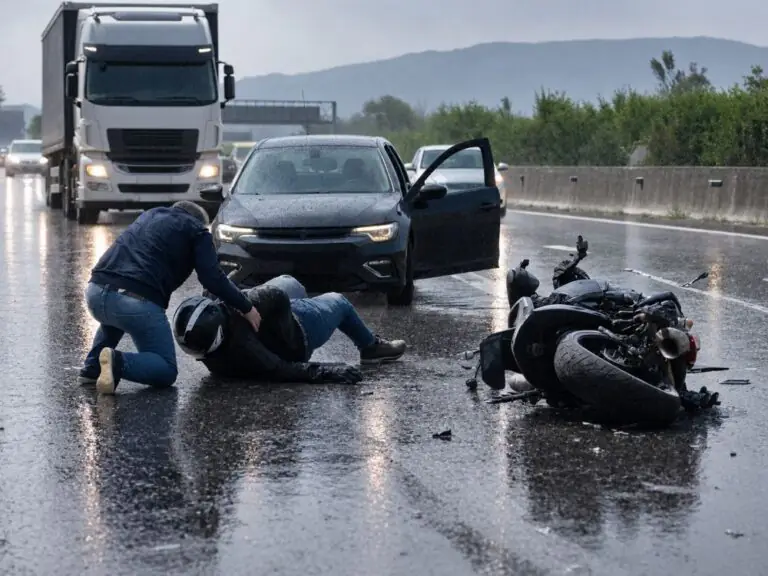 Moto scivola sull’asfalto bagnato e viene centrata da auto, choc sull’Asse Mediano