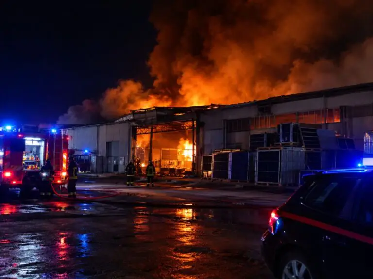 Rogo nell’azienda, a fuoco deposito per pannelli solari. Arrivano pompieri e carabinieri