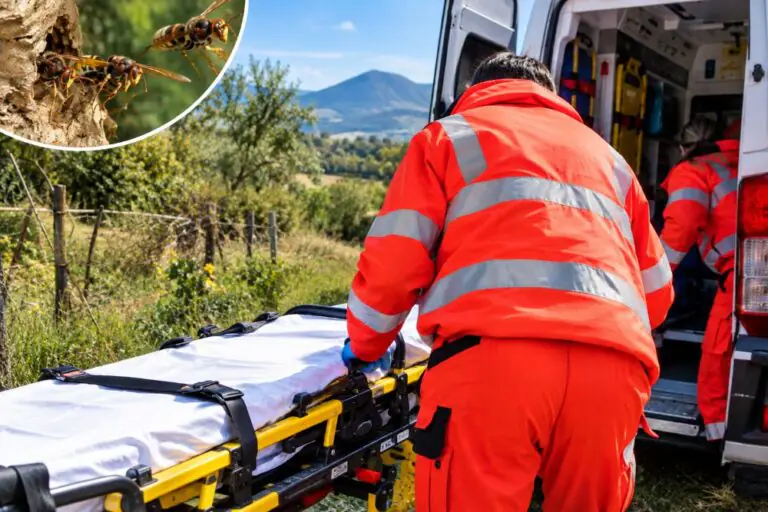 In shock anafilattico dopo attacco di calabroni in campagna, trasportato d’urgenza