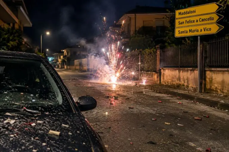 Fuochi d’artificio esplosi nella notte tra le case della frazione: «Auto sporche e terrazzi pieni di residui»