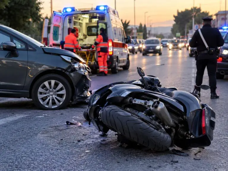 Impatto choc sulla Nazionale, centauro sbalzato dallo scooter
