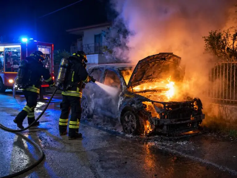 Auto a fuoco nei pressi dell’abitazione, paura nella Valle all’alba