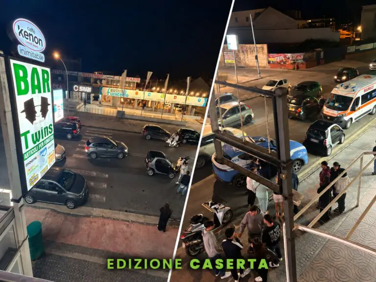 Schianto fuori al bar-tabacchi Twins: centauro ferito