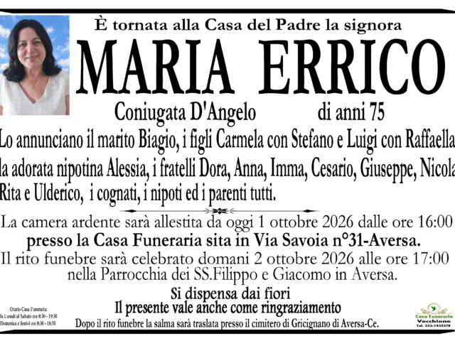 Maria Errico i funerali
