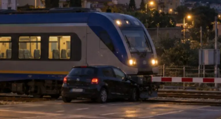 Auto travolta da un treno: circolazione sospesa