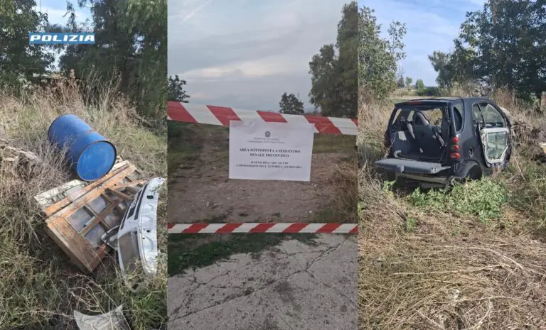 Scarti dell’officina in un terreno, nei guai proprietaria: ci sono gomme e batterie