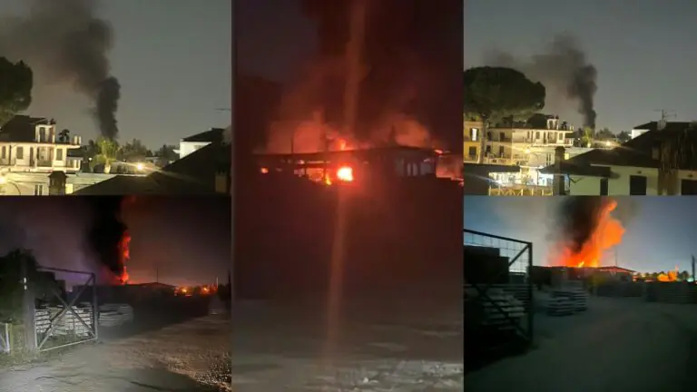 In fiamme il deposito di materiali edili “Fratelli Nero”