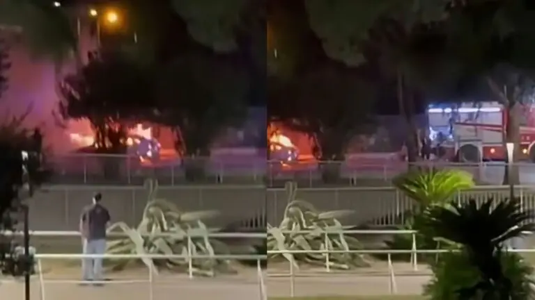 Auto a fuoco nei pressi dell’ospedale