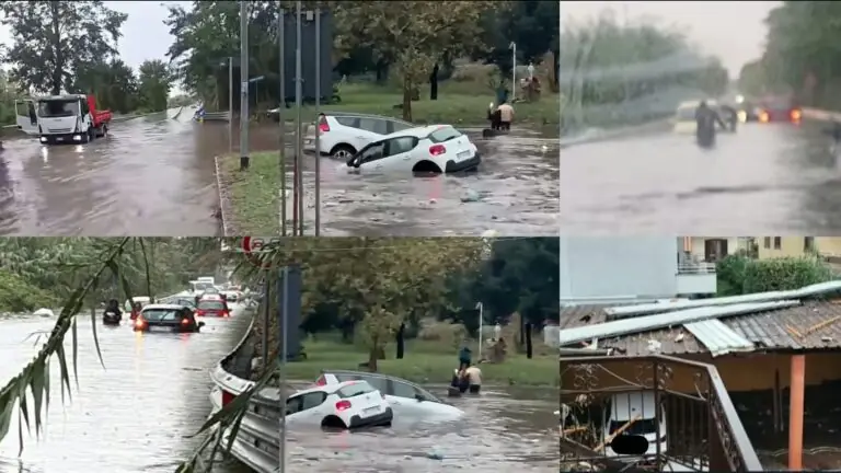 Maltempo choc, auto che “galleggiano” e altre bloccate nell’acqua. Danni a strutture