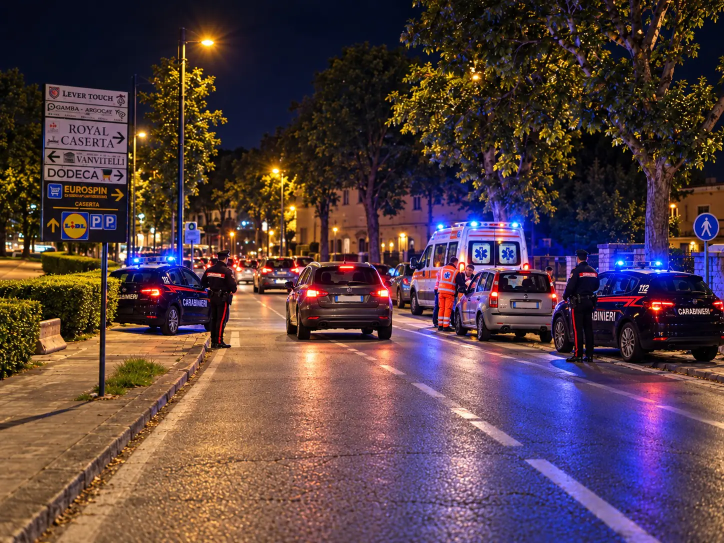 Intervento dei carabinieri nel sottopasso vicino a piazza Carlo III a Caserta ad una donna soccorsa