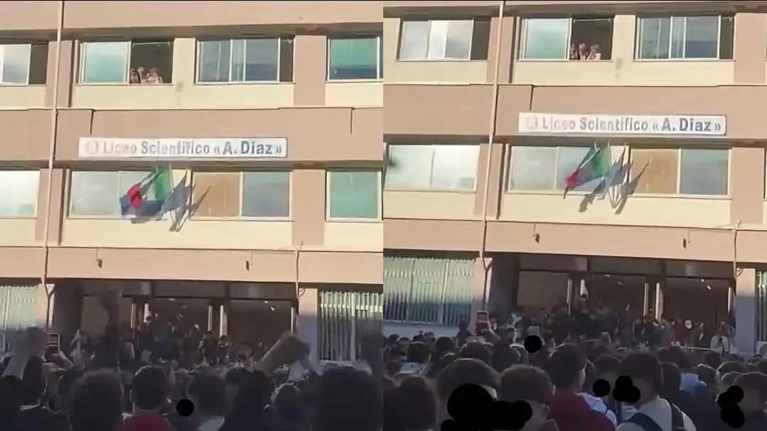 Studenti dell’istituto A. Diaz di Caserta in protesta per le condizioni di sicurezza della scuola