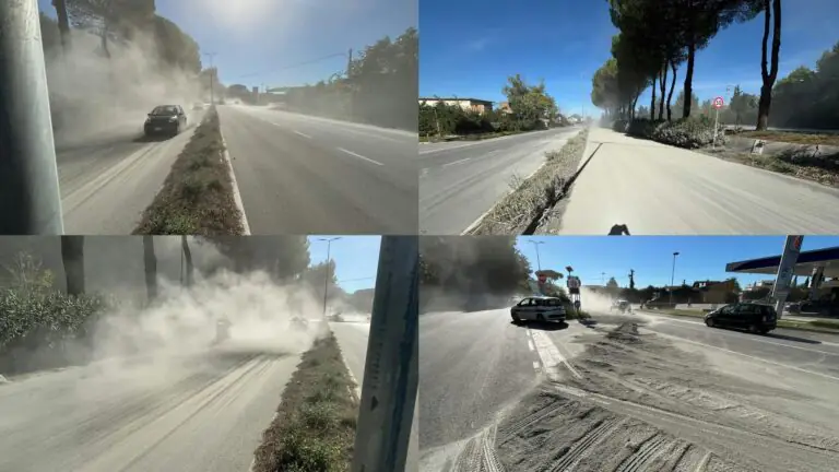 Camion perde carico di materiali edili, disagi alla circolazione