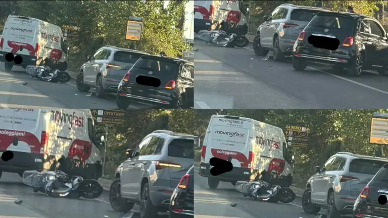 Brutto incidente sul Vialone, centauro sbalzato sull’asfalto