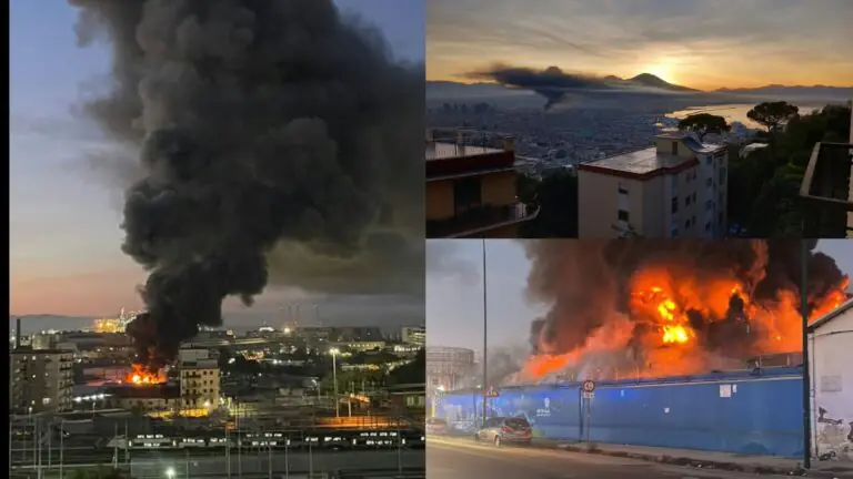 Maxi rogo, gigantesca nube di fumo sovrasta la città