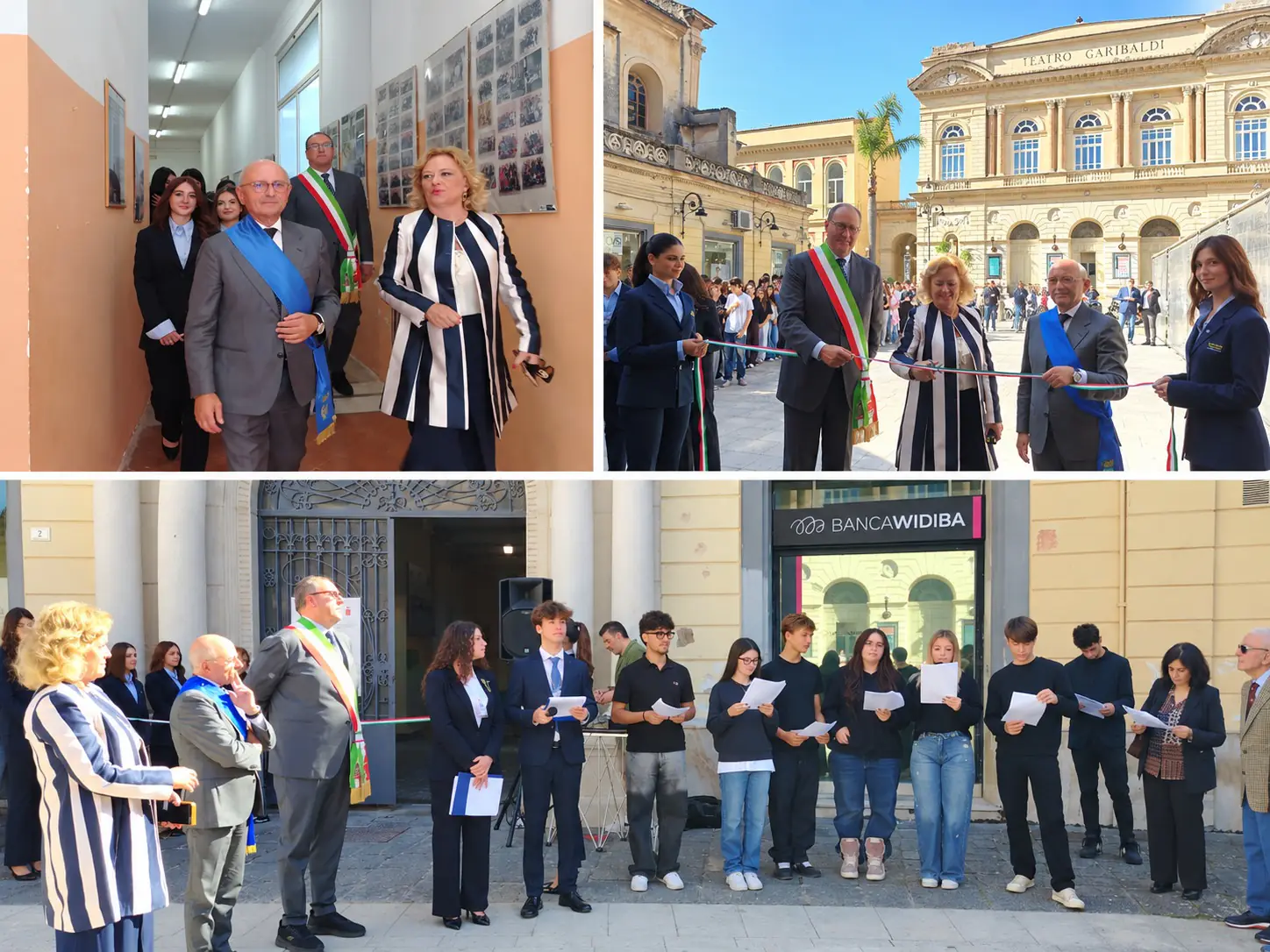 Facciata restaurata del Liceo Classico C. Nevio affacciata su piazza Bovio a Santa Maria Capua Vetere