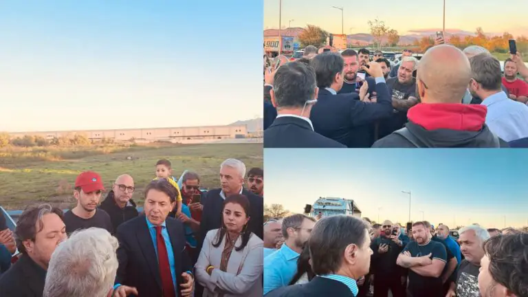 Il Presidente del M5S Conte all’Interporto al fianco degli autotrasportatori contro il caro gasolio
