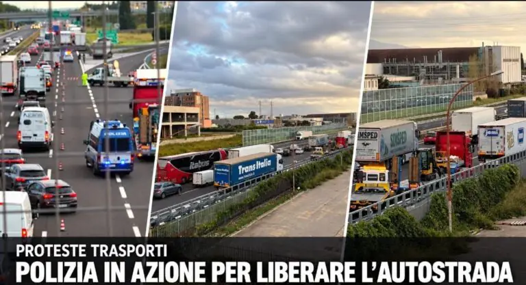Protesta autotrasportatori, liberato il tratto casertano dell’A1: prosegue lo sblocco della viabilità