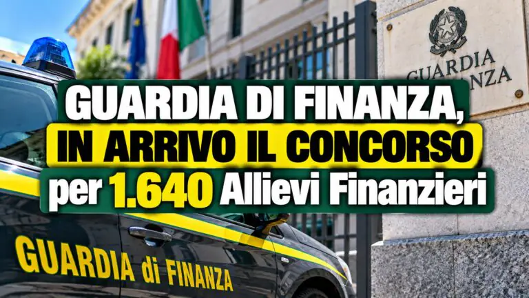Guardia di Finanza, in arrivo il concorso per 1.640 Allievi Finanzieri