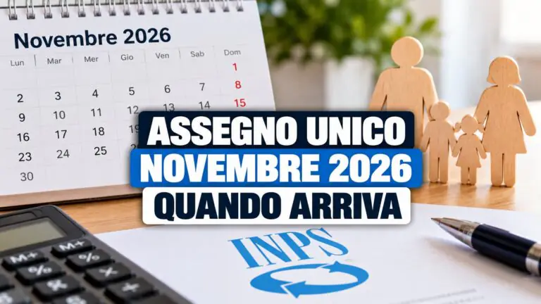 Assegno unico novembre 2026, quando arriva