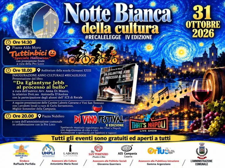 Dai libri al vino, fino alla musica napoletana: arriva la Notte Bianca della Cultura