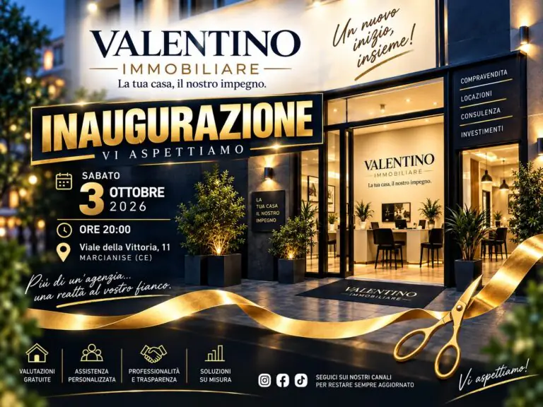 Valentino Immobiliare, sabato il taglio del nastro della nuova agenzia