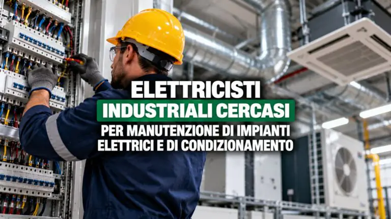 Elettricisti industriali cercasi per manutenzione di impianti elettrici e di condizionamento