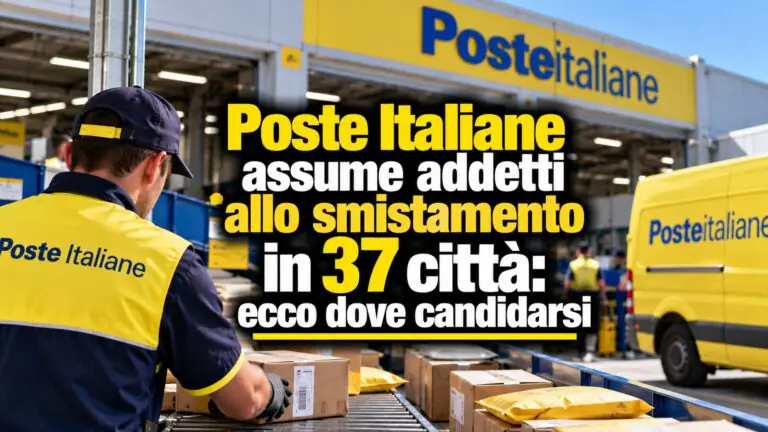 Poste Italiane assume addetti allo smistamento in 37 città: ecco dove candidarsi