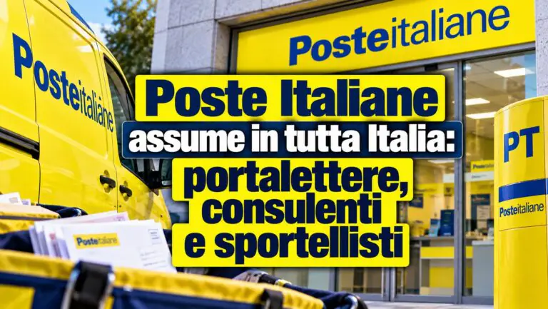 Poste Italiane assume in tutta Italia: portalettere, consulenti e sportellisti
