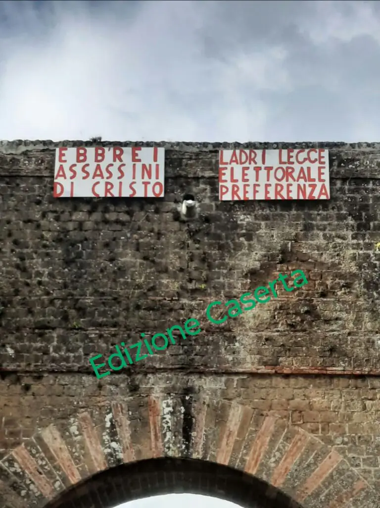 Cartello antisemita sul sito ‘Unesco’ del Casertano: indagini in corso
